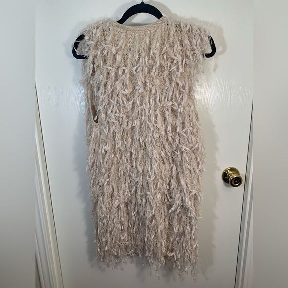 Altar’d State cream Tia shag boho vest sleeveless cardigan Size Small - Picture 3 of 5